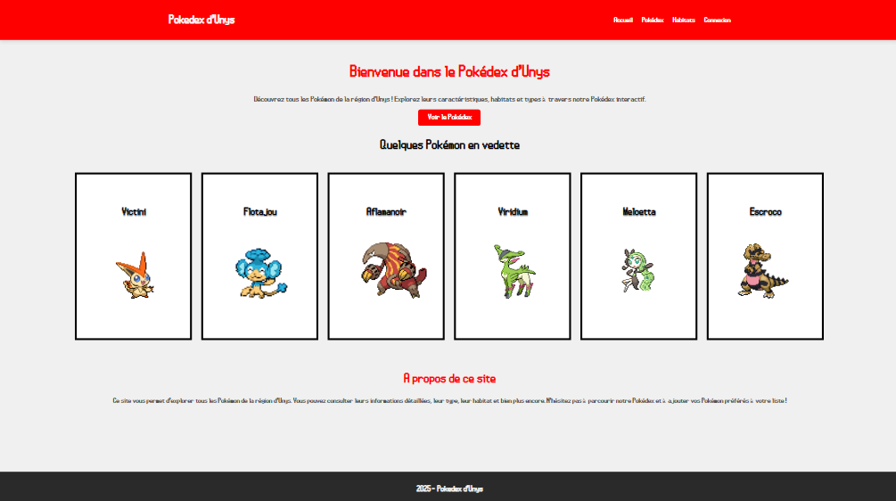 Site web Pokédex